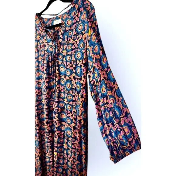 NATURAL LIFE Navy and Pink Floral Maxi Dress - Picture 4 of 13